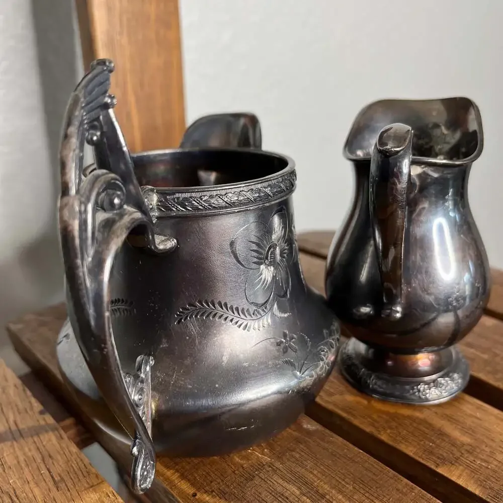 Vintage Camille & Taunton Silver Plate Pitchers